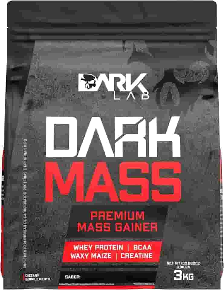 Hipercalórico Dark Mass Dark Lab, 3kg, Baunilha, Ganho de Massa