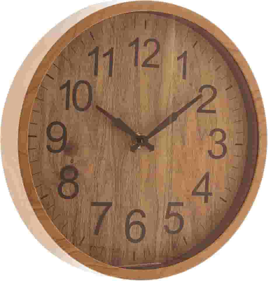 LYOR - Relógio de Plástico para Parede Wood 30,5cm x 4cm