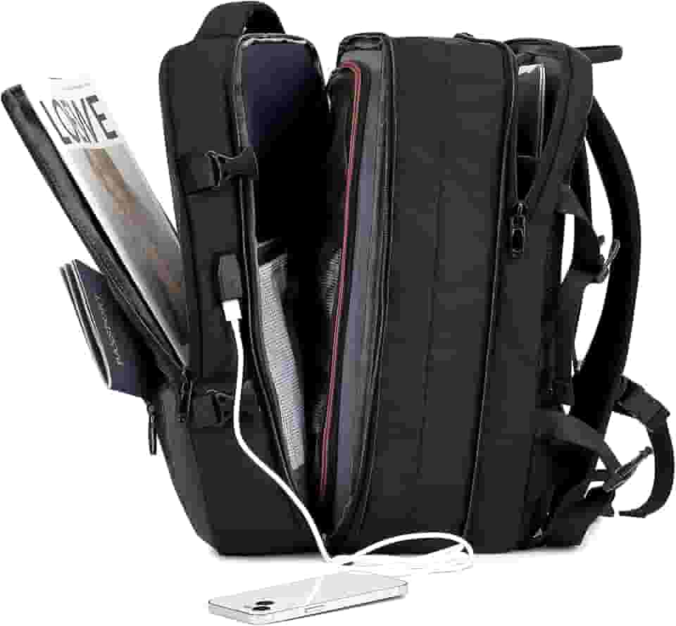 Mochila de Viagem Expansivel Grande Masculina Feminina,Mochila Avião para Notebook 17,Executiva,Antifurto,Reforçada,USB,Impermeável,Escolar,Faculdade,Trabalho,Presente