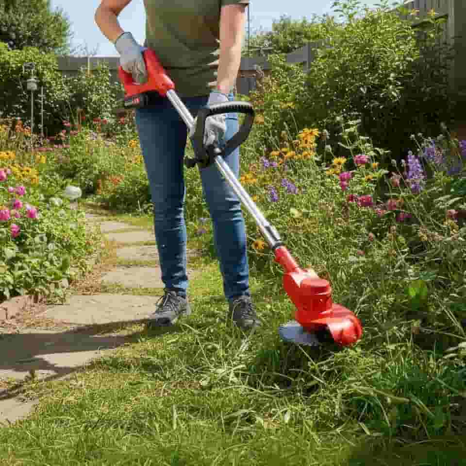 Roçadeira Aparador de Grama Elétrico a Bateria 48v Sem Fio Profissional Com Escova de Aço e Acessórios