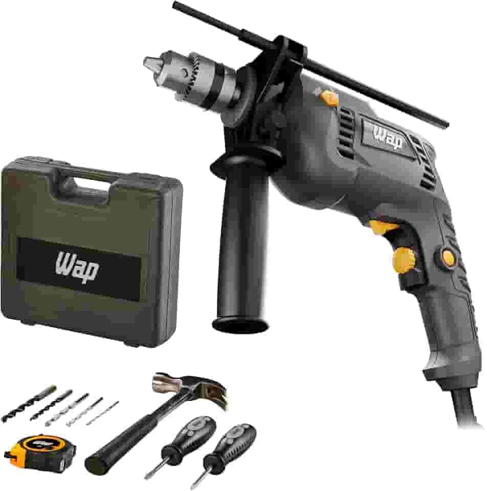 WAP Parafusadeira e Furadeira de Impacto 3/8" WF-700K10, com 11 Acessórios e Maleta, Controle de Velocidade, 700W 127V