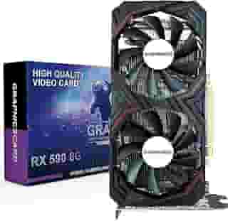 SHOWKINGS Placa de vídeo Radeon RX 590 GME, 8GB GDDR5 2304SP 256bit 1340MHz GPU placas gráficas de computador, interface HDMI DP DVI, suporta placas de vídeo de até 8K para PC