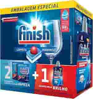 Kit Finish 2 Detergente Power Ball 13 Tabs + Secante Lava Louça 250mL
