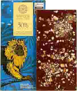 Mendoá, Barra de chocolate premium 50% de cacau ao leite com castanha de caju, Brasilis, 80 gramas