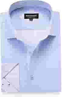 Camisa social masculina estampada manga longa ajuste regular camisa abotoada, Blue6974, G