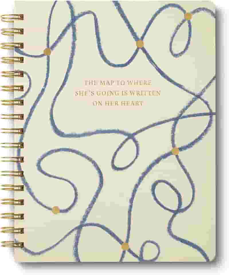 Compendium Caderno Espiral – O mapa para onde ela está indo está escrito em seu coração. — Um caderno espiral de designer com 192 páginas pautadas, pautado para faculdade, 19,5 L x 24 cm A