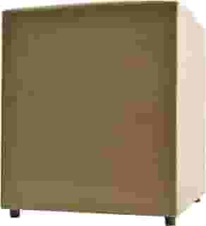 Puff Cubo Poptem Quadrado Suede Madeira Sala Bege Pergaminho