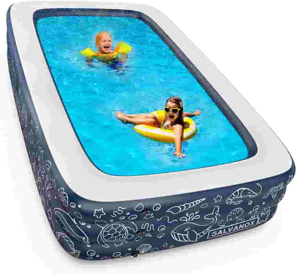 Galvanox Piscina acima do solo (3,5 x 1,8 m) Piscina extra grande para família, crianças e adultos (azul noturno)