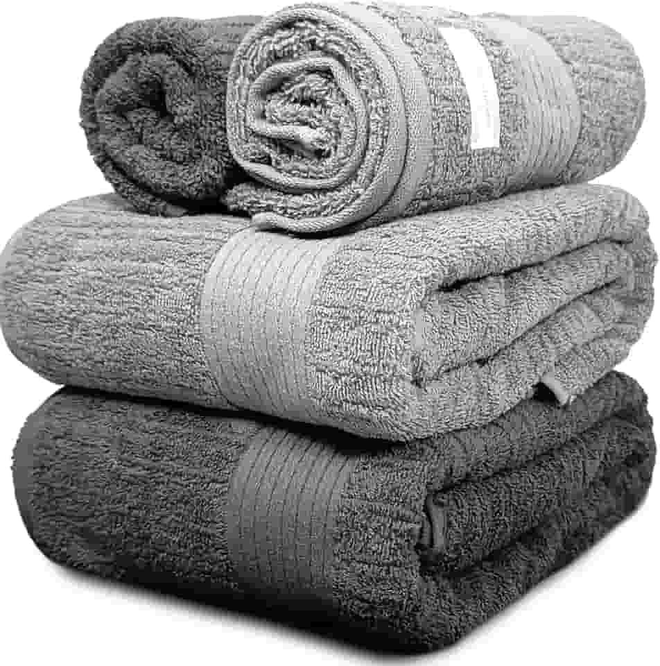 Jogo De Banho Gigante Buddemeyer - Toalha Banhão Fio Penteado Canelado - 100% Algodão - Kit 4 Peças (Cinza 3182/3177)