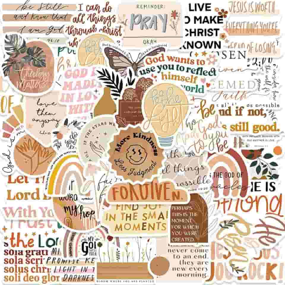 Adesivos de versículo da Bíblia, adesivos cristãos inspiradores para mulheres. Perfeito para celular laptop com garrafa de água, à prova d'água para presentes cristãos de Páscoa, suprimentos de estudo