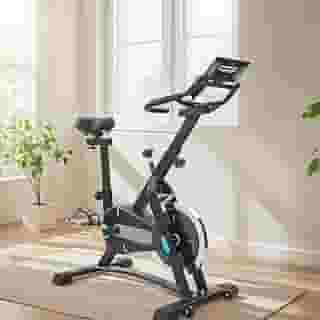 Bicicleta Ergométrica Spinning para Casa com Design Ergonômico, Roda de Inércia de 5kg, Fácil de Mover, Suporte para Celular, até 120kg
