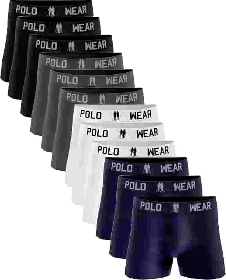 Kit 12 Cuecas Boxer Polo Wear