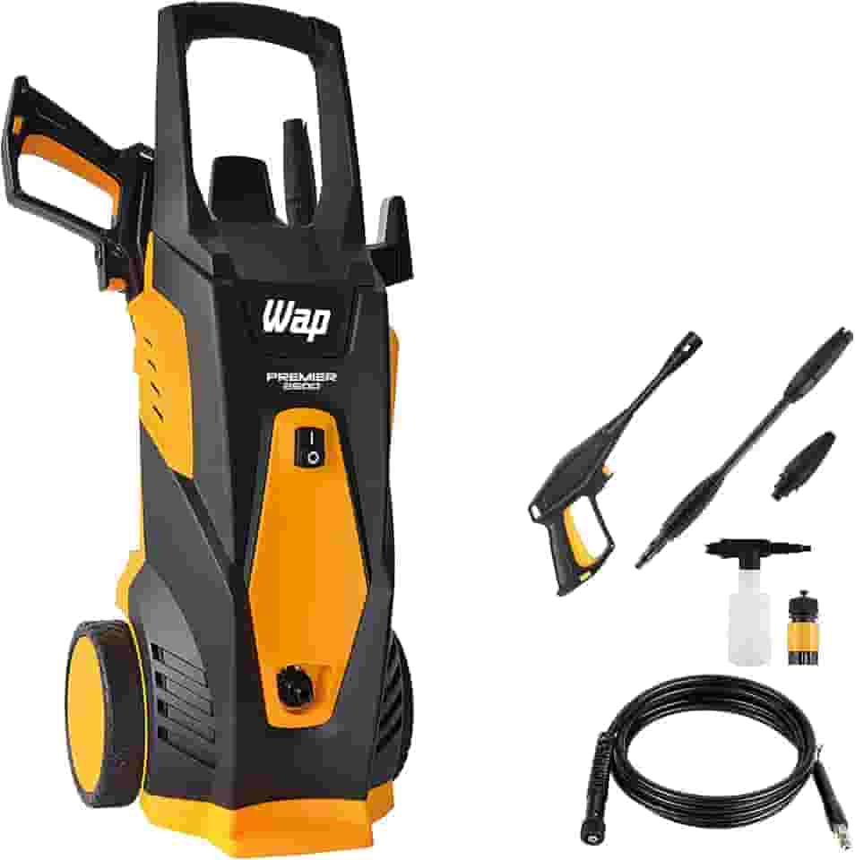 WAP Lavadora de Alta Pressão PREMIER 2600, 360L/h, com Bico Turbo, Jato em Leque e Concentrado, 2000psi 1800W 127V