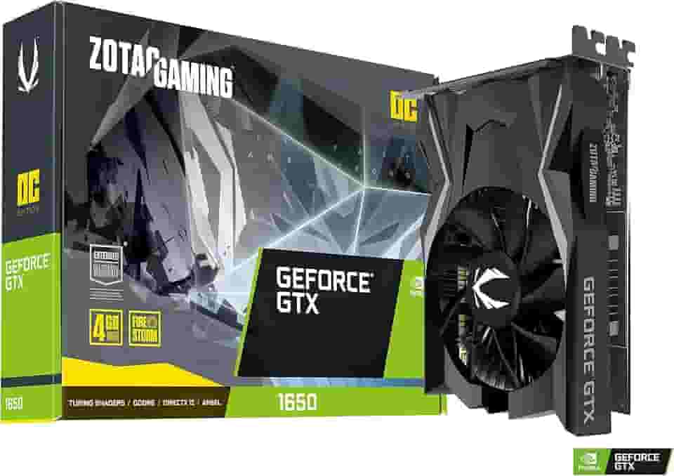 ZOTAC GAMING GeForce GTX 1650 OC 4GB GDDR6 128-bit Placa de vídeo para jogos, super compacta, ZT-T16520F-10L