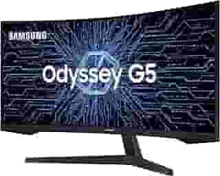 Monitor Gamer Curvo Samsung Odyssey 34’’, Ultra WQHD, 165Hz, 1ms, tela ultrawide, HDMI, Display Port, Freesync Premium, preto, série G5