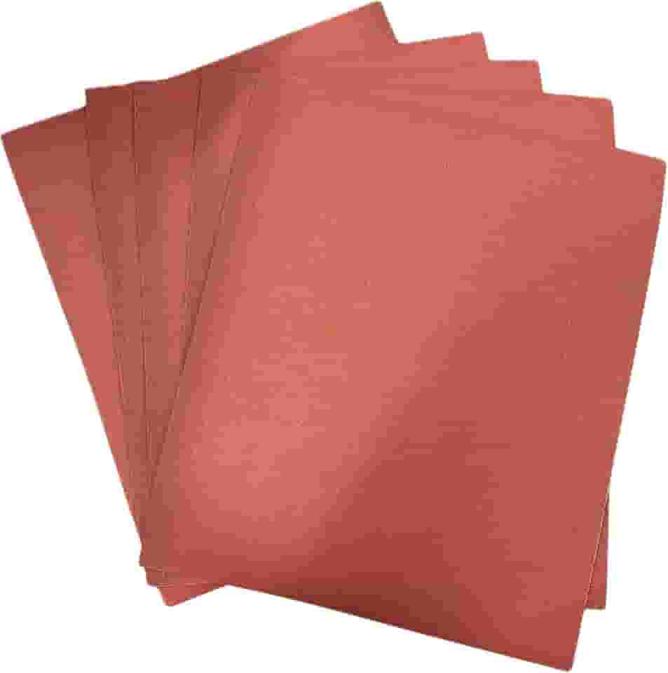 Lixa Grão 220 – Kit com 5 Folhas 22,5×27,5 cm – Acabamento Fino para Madeira, Massa, Gesso, Pintura e Reparos Rápidos