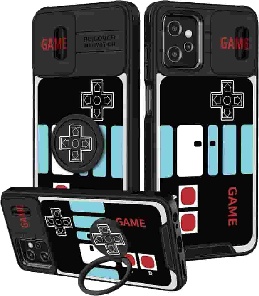 Capa para Moto G Power 5G 2023 - Capa de telefone feminina bonita estética console de jogos design exclusivo com capa de câmera e suporte de anel Funda para Motorola G Stylus 5G 2023