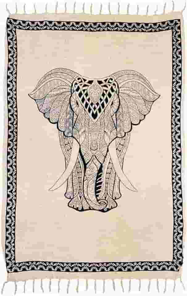 Canga Praia Poliéster Diversas Estampas Divindades Africanas Indianas Budistas Beach Bali Moda Praia (Elefante Frontal Areia)