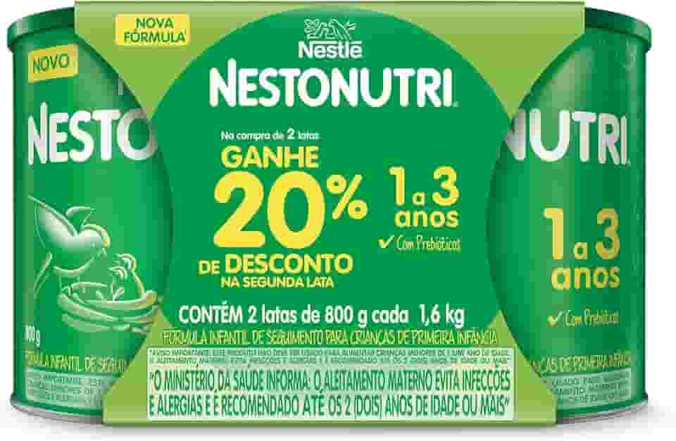 Kit com 2 Fórmula Infantil Nestonutri 1 a 3 anos 800g