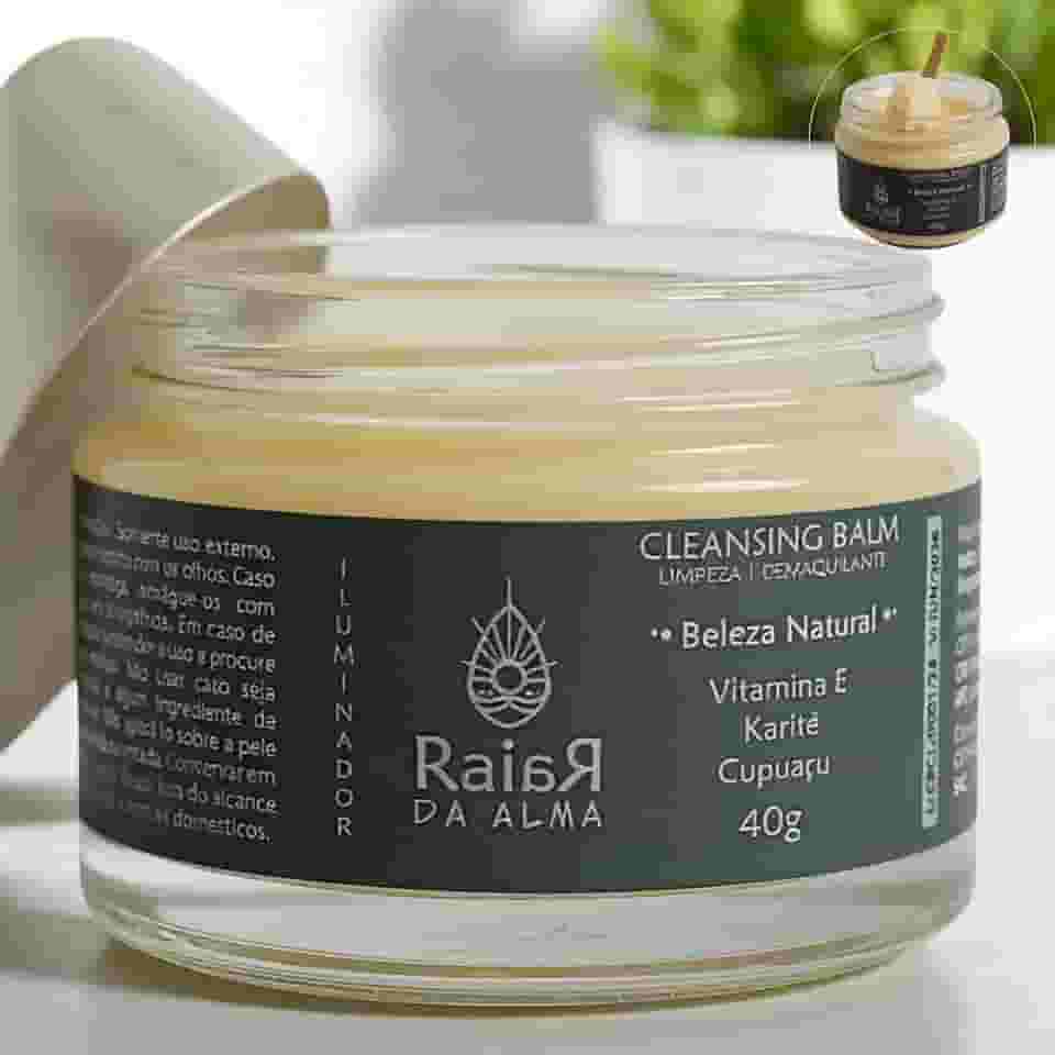 Cleansing Balm - Demaquilante e Limpeza Facial, com Vitamina E, Karité, Cupuaçú e Óleos Essenciais - Purifica, Nutre e Revitaliza. Natural e Vegano.