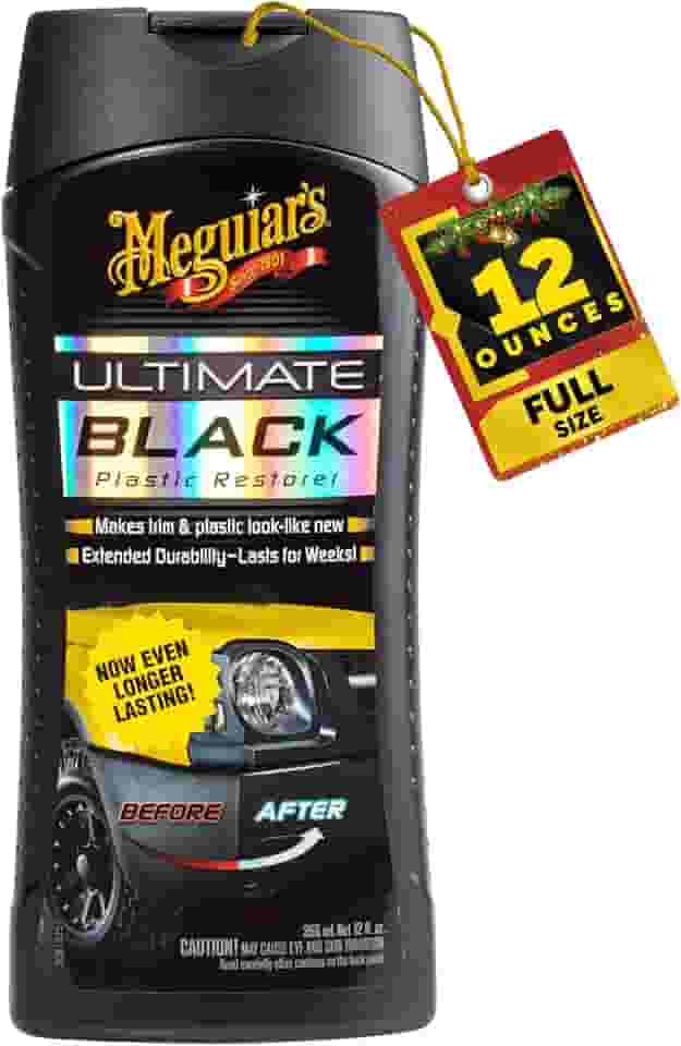 Meguiar's Restaurador de plástico preto definitivo - restaura peças de plástico preto e acabamento desbotado enquanto adiciona durabilidade e proteção UV - 340 g