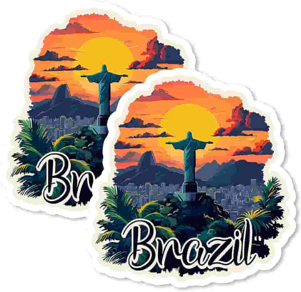 Ímã de geladeira de lembrança do Brasil, pacote com 2 unidades, vinil para lembrança, presente, geladeira, geladeira, lava-louças, ID 44999