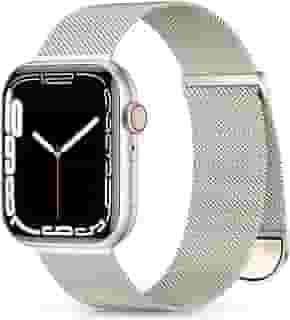 Zedoli Pulseira de metal compatível com Apple Watch de 40 mm, 38 mm, 41 mm, 45 mm, 44 mm, 42 mm, 49 mm, para mulheres e homens, pulseiras magnéticas de malha milanesa de aço inoxidável