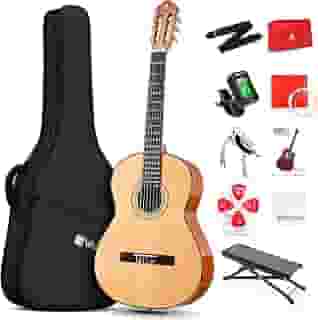 Guitarra clássica 91,4 cm 3/4 estilo espanhol, violão de cordas de nylon de 91,4 cm, ideal para adolescentes iniciantes e adultos, abeto natural, por Vangoa