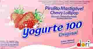 Pirulito Yogurte Mastigável Sabor Morango Dori 560g