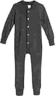 Roupa íntima térmica para meninos e meninas da Union Suit Long John feita nos EUA, Preto, 16