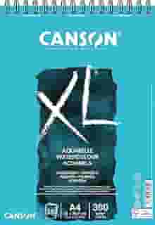 CANSON XL Aquarelle, Caderno Papel para Aquarela com Espiral 300g/m², A4: 21 x 29,7 cm, 30 Folhas