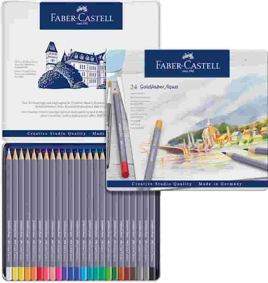 CS GOLDFABER AQUAREL EST. METAL 24 CORES, Faber-Castell, 114624, Multicor, 24 cores