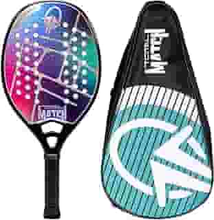 Raquete Beach Tennis Carbono 3k Total Match 2025 + Capa | Leve e equilibrada | 1 ano de garantia