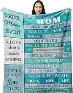 POQUSH Presente para mãe de filha/filho, cobertor de presente para mãe 127 x 101 cm, presentes de aniversário para mãe, presentes de aniversário para mãe, melhores presentes de aniversário para mãe,