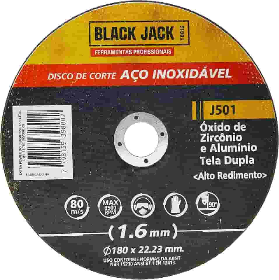 BLACK JACK Disco De Corte Para Aço Inox 180 X 1. 6 X 22. 23 Mm Black Jack J501