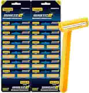 Aparelho Basic 2 Barbeador Descartável, Kit com 24 Unidades, Amarelo