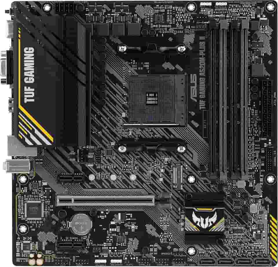 Placa Mãe Asus TUF GAMING A520M-PLUS II (AM4/4xDDR4/HDMI/DisplayPort/D-Sub/M.2/USB 3.2)