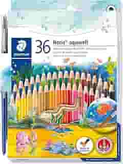 Lápis de Cor Aquarelável, Staedtler, Noris, 36 Cores + 1 Pincel