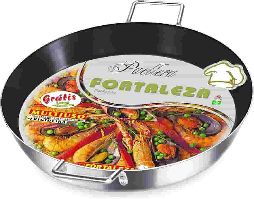 Paellera 45 cm Alumínio Fortaleza Preto Interno/Fosco Externo