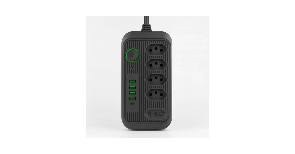 Melhor Régua de Energia: 6 Tomadas + USB-C p/ Mais Dispositivos