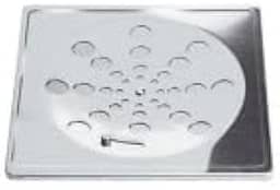 Ralo Grelha Inox Para Banheiro Quadrado 10x10 Com Fecho Rotativo Anti Odor Anti Inseto