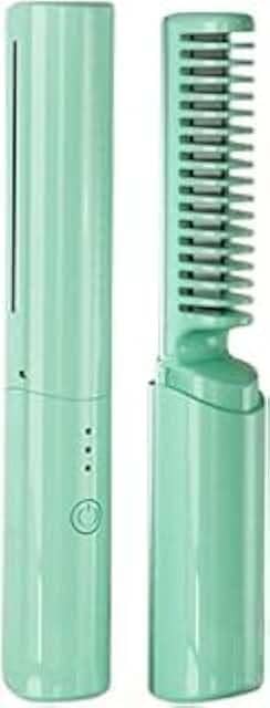 Mini Pente Alisador Recarregável USB - Alisador de Cabelo Sem Fio, Escova Alisadora Portátil para Viagem, Pente Elétrico com Aquecimento para Alisamento Capilar Prático e Rápido Cores Sortidas Premium