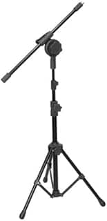 Pedestal Girafa Para Microfone C/Pés Dobráveis E Braço Articulado Visão Musical Cor Preto Zaidan's