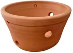 Vaso de barro/cerâmica para orquídeas, cactos, suculentas, plantas (24 cm)