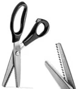 Tesoura Zig Zag Picotar Costura Papel Tecido Profissional Cor Preto