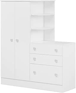Guarda Roupa Roupeiro com Cômoda Doce Sonho Qmovi Branco