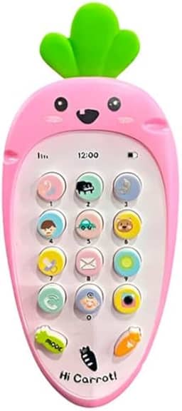 Telefone Infantil Mordedor Bebê Brinquedo Musical Diversão (Rosa)