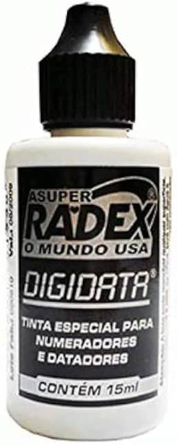 Tinta Para Carimbo Numerador E Datador, Radex, 15 ml, Preto