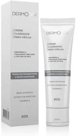 Creme Clareador para virilha, Axila, Pescoço linha Dermosex 60g. Com extrato de biofetida, Vitamina E e bioex whiteplex