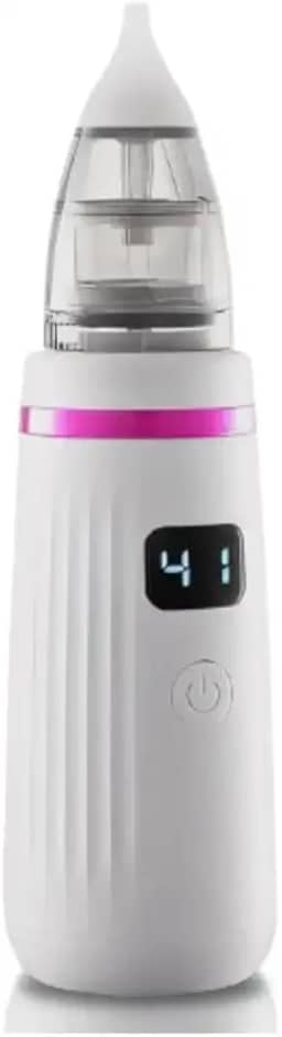 Sugador Nasal Elétrico para Bebê - Aspirador Nasal Portátil USB - Limpador de Nariz e Ouvido - 5 Níveis de Sucção, 3 Bocais Intercambiáveis - Removedor de Muco Infantil - UpShop